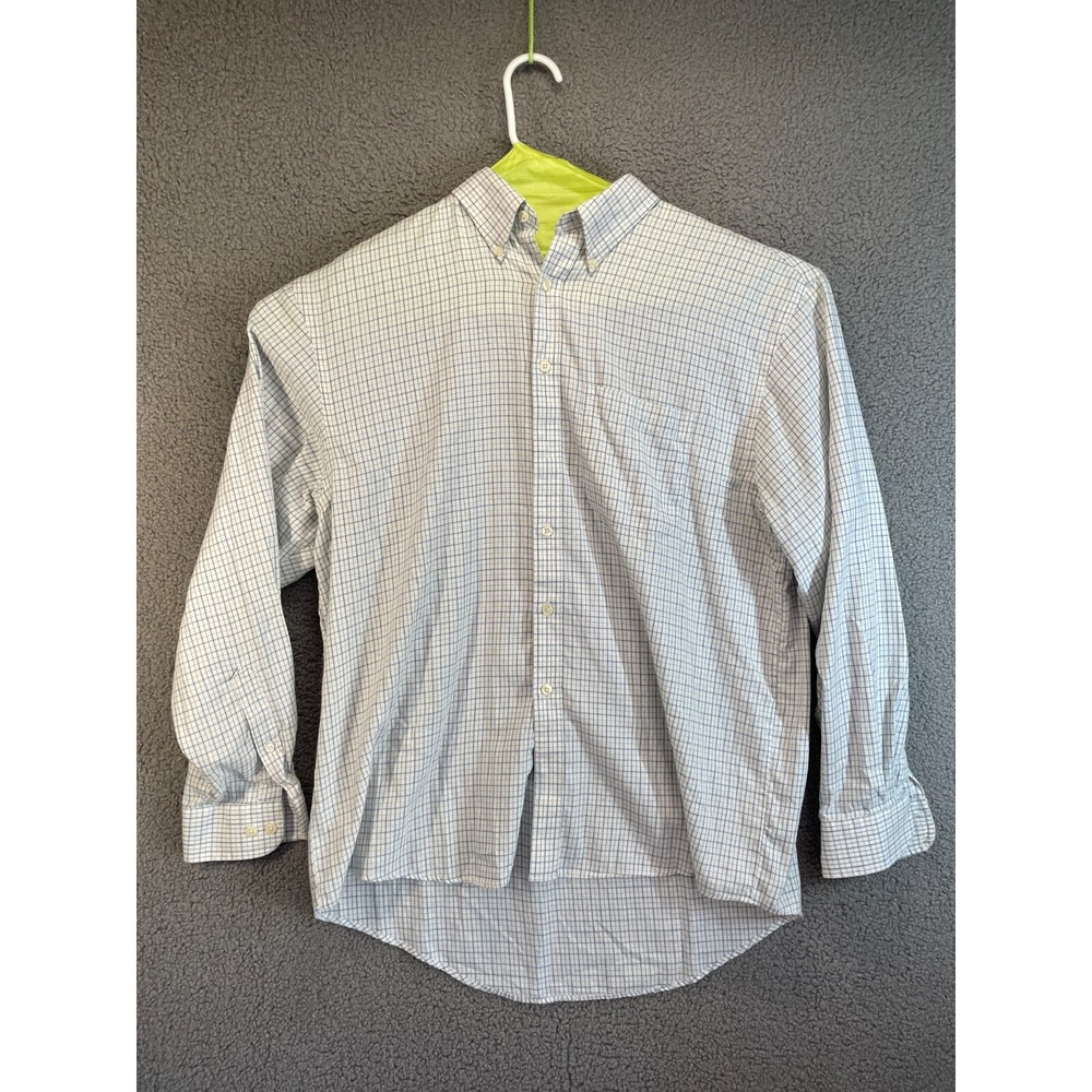 Arrow Shirt Men's LargeBlue Plaid Cotton‎ Long Sleeve Button Down